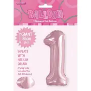 Lovely Pink Foil Balloon - Number 1