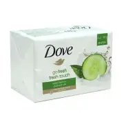 4 Bars of Dove Fresh Touch Beauty Cream Bar Soap Cucumber and Green Tea HTF #1