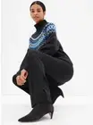 GAP High Rise PONTE Split Hem FLARE Stretch Y2k Pants Black Size 6 TALL RT$90