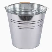 Galvanised Steel Bucket - 10L - Wooden Handle