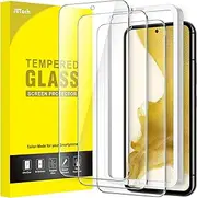 JETech Screen Protector for Samsung Galaxy S22 5G 6.1-Inch, Tempered Glass Film with Easy Installation Tool, Fingerprint ID Compatible, HD Clear, 3-Pack
