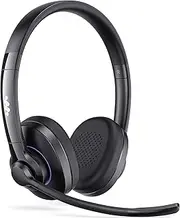 Necode Bluetooth Headset, Wireless Headset with Noise Cancelling Microphone & Mic Mute, 55Hrs Working Time On Ear Bluetooth V5.3 Headphones for Cell Phones Laptop Computer
