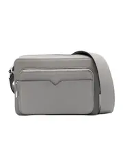Valextra V-Line Reporter Zipped Messenger Bag One size Gray