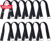 12 Pcs 18-Inch Adjustable Cable Straps with Buckle, Reusable Hook & Loop Ties