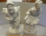 Set of man and lady Woodcutters, made from vintage molds, Ready-to-paint bisque