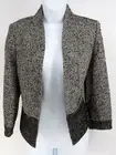 NEW Jones New York Tweed Sequin Open Front Blazer Size 4 Wool Blend