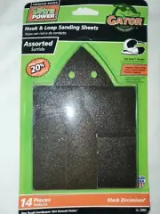 Gator Ultra Power Hook Loop Sanding Sheets 14 Pc Assorted 3761 Black Zirconium
