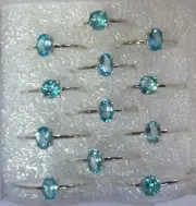 Sterling silver stackable ring size 10 Paribha Apatite
