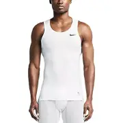 Nike Pro Men's Compression Tank Top Singlet Gym Fitness - White