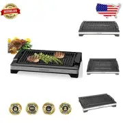 Large Nonstick Electric Indoor Grill with Cool-Touch Handles - Safe & Stylish
