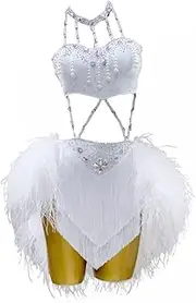 [JRUIA] Professional Latin Dance Competition Dress for Women Sparkling Dancewear Hollow Cha Cha Tango Leotard Costumes