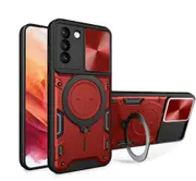 For Samsung Galaxy S21 Plus Case, Magnetic Support Car Mount Magnetic Military Shell - Red