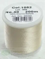 Madeira Rayon 40 Machine Embroidery Thread 200m #1082 ECRU