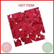 Chenkou Craft 60Pcs Mini Satin Ribbon Bows Flowers 1" x3/4" Appliques DIY Craft