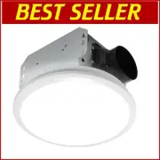 Modern Ceiling-Mounted Bathroom Fan with LED Light - 50 CFM, Quiet Operation