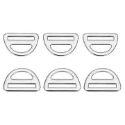 1.5" Adjuster Triangle with Bar Swivel Clip D Dee Ring Buckle, 6Pcs Silver