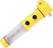 Akozon 4 in 1 Car Safety Hammer, Car Emergency Escape Hammer Safety Seat Belt Cutter LED Torch Warning Flashlight Beacon Light