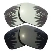 Black&Silver Mirrored Polarized Replacement Lenses for-Smith Outlier