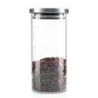 1000ml Glass Storage Jar Coffee Beans Kitchen Food Container Stainless Steel