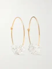 [Melissa Joy Manning] Melissa Joy Manning - 14-karat Recycled Gold Herkimer Diamond Hoop Earrings - One size One size Gold