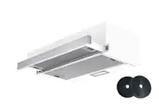 Trinity TR91260 60cm White Painted Slideout Built-in Rangehood