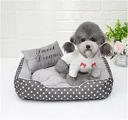 Dog Sofa Plush Bed for Winter Pet Fluffy Warm Puppy Accessories Mat Pets Dogs Beds Small Bedding Baskets Supplies Cushion(Grey,M)