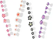 Healeved Floral Toe Separator Silicone Toe Spacers Set of 32 Nail Separator for Women Pedicure Comfortable for Diy Nail Art