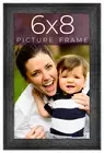 6x8 Frame Black Real Wood Picture Frame Width 1.5 inches | Interior Frame Depth