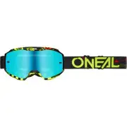 B-10 Attack Black Neon Yellow Motocross Goggles