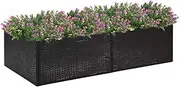 Raised Garden Bed, Elevated Planter Box Plant Container Black 157x80x40 cm Poly Rattan