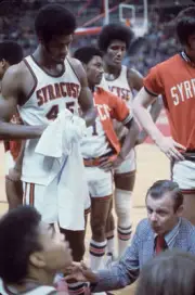 Playoffs Syracuse head coach Roy Danforth and Rudy Hackett during - Old Photo
