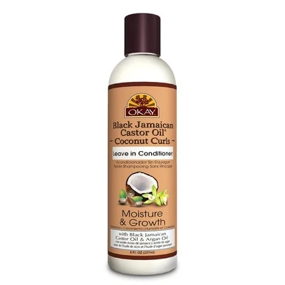 Okay Black Jamaican Castor Oil Leave In Conditioner - Hair Moisturizer for Women