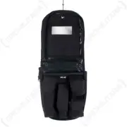 Black Travel Wash Bag - Army Military Toiletry Shaving Mirror Hanging Camping