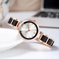 在飛比找Yahoo!奇摩拍賣優惠-現貨女士手錶腕錶歌迪仿陶瓷中古錶簡約氣質圓盤石英腕錶防水女士