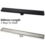 600mm Tile Insert Linear Shower Grate Floor Drain 50mm Outlet Black/Silver/Gold