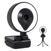 1080p Webcam AutoFocus 2K Adjustable Brightness Web Camera with Stereo Microp...