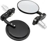 JoySee Universal Black 3'' Round 7/8'' Handle Bar End Rearview Convex Mirrors Inceased Vision Side for For Harley Davidson Honda Indian Kawasaki Suzuki Triumph and Yamaha FC008