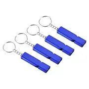 4Pcs Emergency Survival Whistle, Double Tubes Whistles Super Loud, Dark Blue