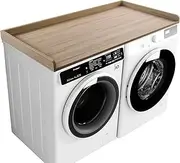 [Kaboon] Washer Dryer Countertop,Melamine Countertop with Edge Rails - 27.5" Depth x 54" Width, Oak