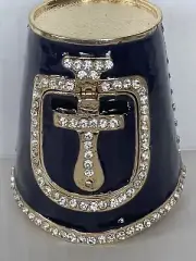 Ciel Collection Knight Helmet Blue Hand Made with Enamel & Swarovski Crystal