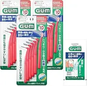 GUM Interdental Brush, L-Shaped, Interdental Care for Back Teeth, Wire Type [Size: SSSS (0)] Pack of 10 x 3 + Bonus Included