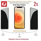 Screen Protector for iPhone X XS MAX 15 14 12 13 ProMAX PRIVACY FULL COVER GLASS
