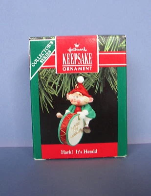 1990 Hallmark Keepsake Series Ornament HARK! IT'S HERALD #2 DRUMMER ELF NIB
