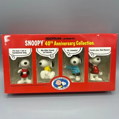 Snoopy 40th Anniversary Figures Applause Peanuts New In Box Vintage
