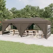 VRAXO Folding Party Tent with Sidewalls Taupe 3x6 m -20.1KG,93547