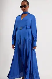 Plus Size Jersey Ponte Georgette Mix Midi Dress
