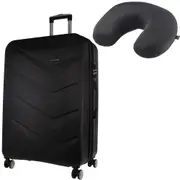 Pierre Cardin PC3249LV 80cm LARGE Black Hard Shell Case + BONUS Travel Pillow LC400