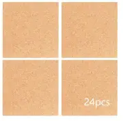 YYaaloa 24 Pcs Self-Adhesive Mini Squares Backing Cork Tiles Sheets 4"x 4" fo...