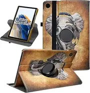 Ceysin Rotating Case for Samsung Galaxy Tab A8 10.5 Inch 2021 2022 Tablet (SM-X205N/X200N/X207), 360 Degree Rotating Protective Stand Cover with Auto Wake Sleep for Galaxy Tab A8 (Music Elephant)