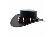 Jacaru 110 Croc Hunter Outback Hat with Real Crocodile Headband - Brown